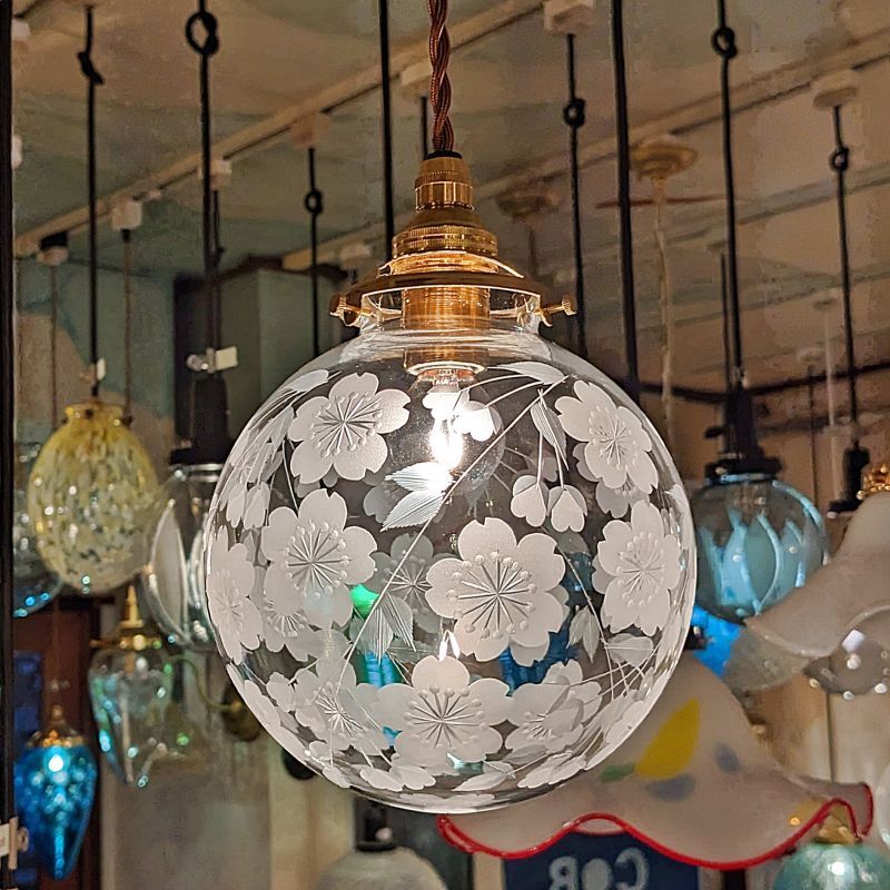 限定品 桜切子138ペンダントライト 藤本幸治 アトリエ Ansan