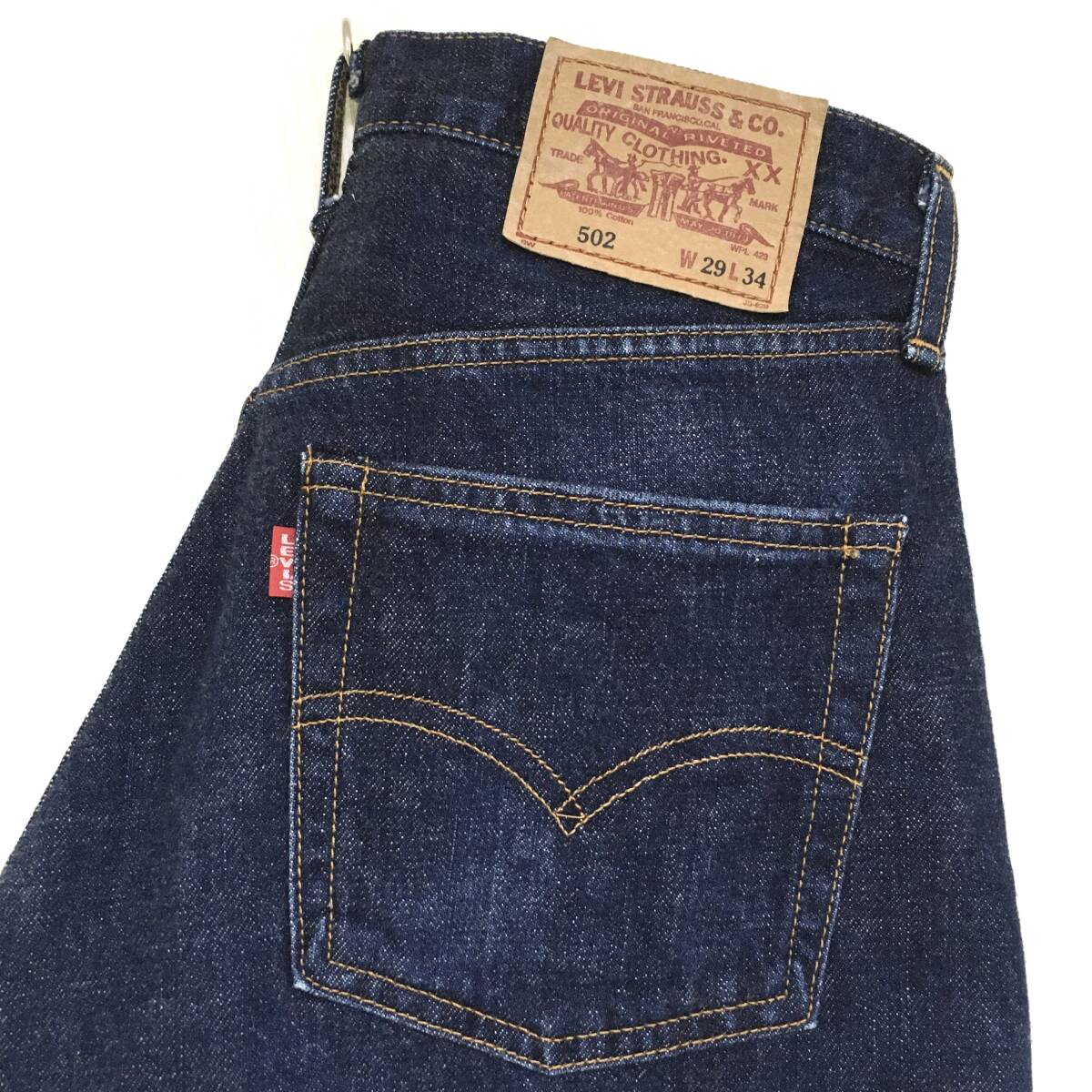 希少 90's LVC Levi's 502XX W29 赤耳 BIG-E TALON 濃紺 復刻 501