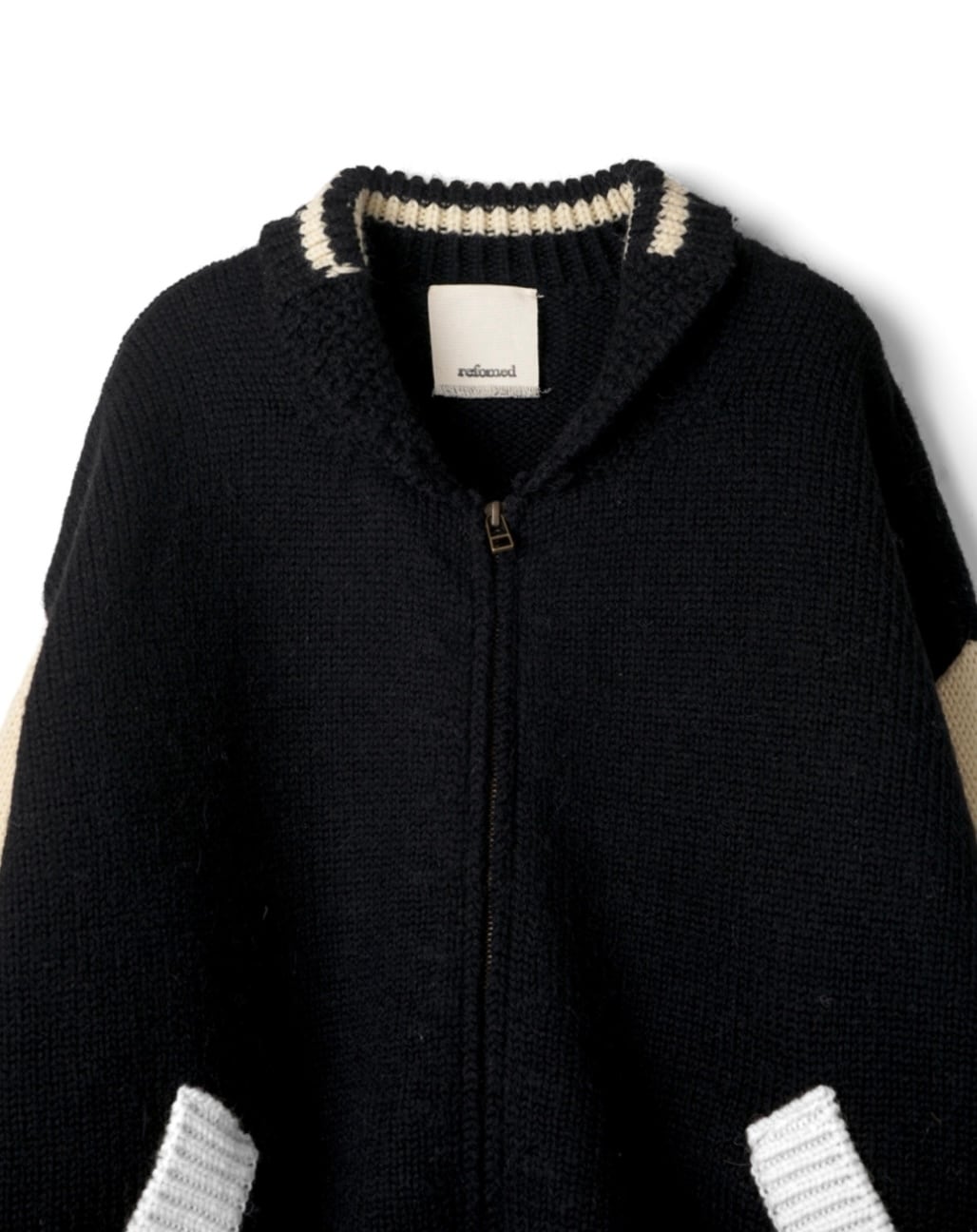 refomed STADIUM KAUCHIN KNIT (BLACK×OFF) REKN-002 | IAAAM ONLINE STORE