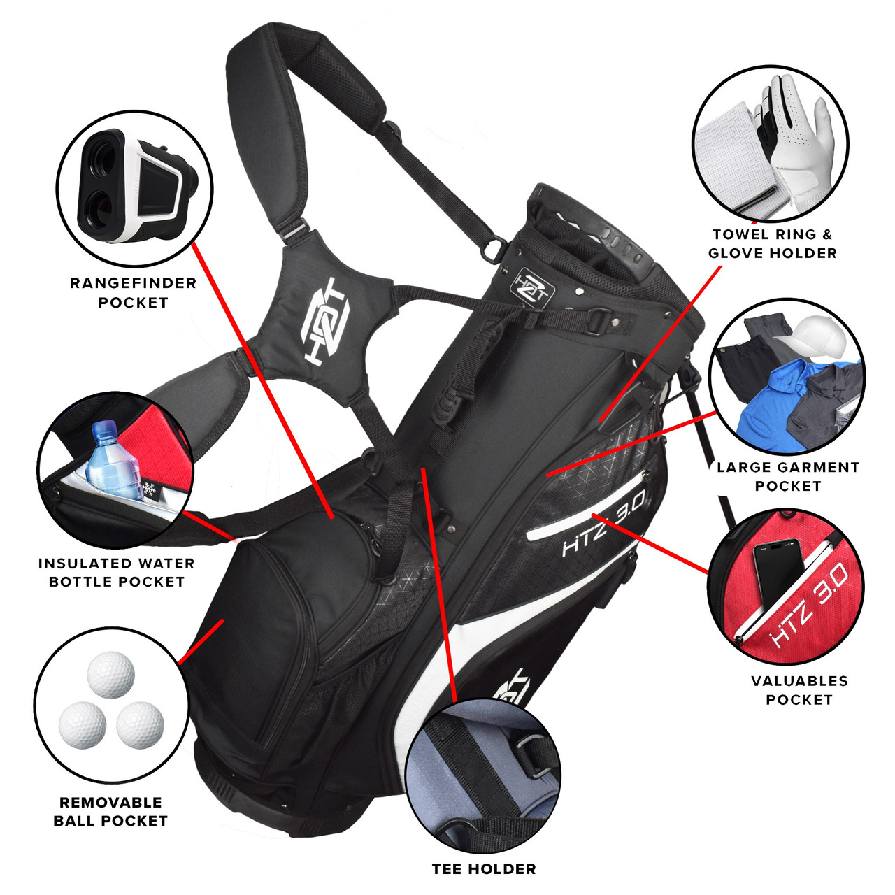 Hot-Z Golf 3.0 Stand Bag | RockBottomGolf.com