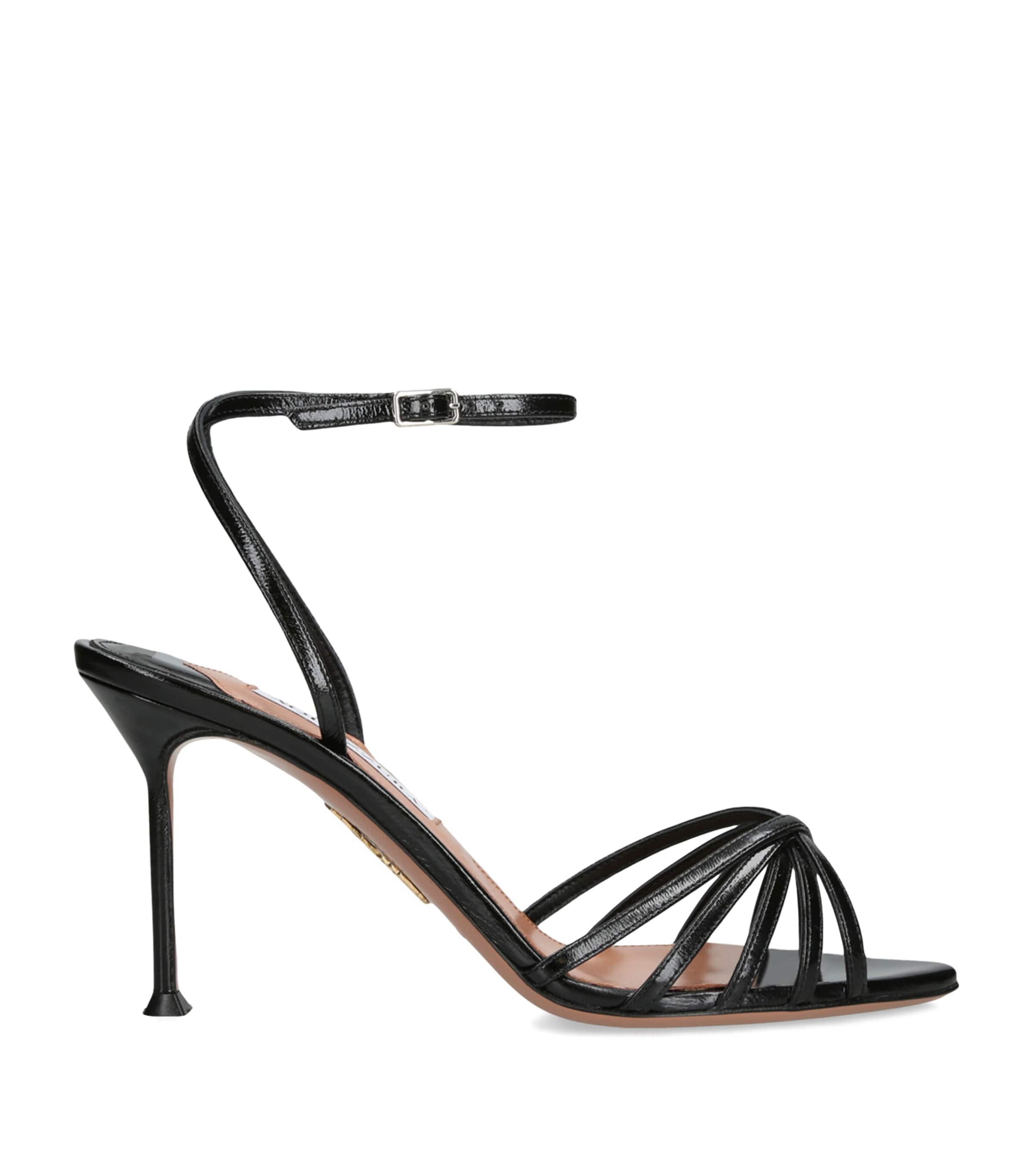 Aquazzura Black Leather Tell Me Sandals 85 | Harrods US