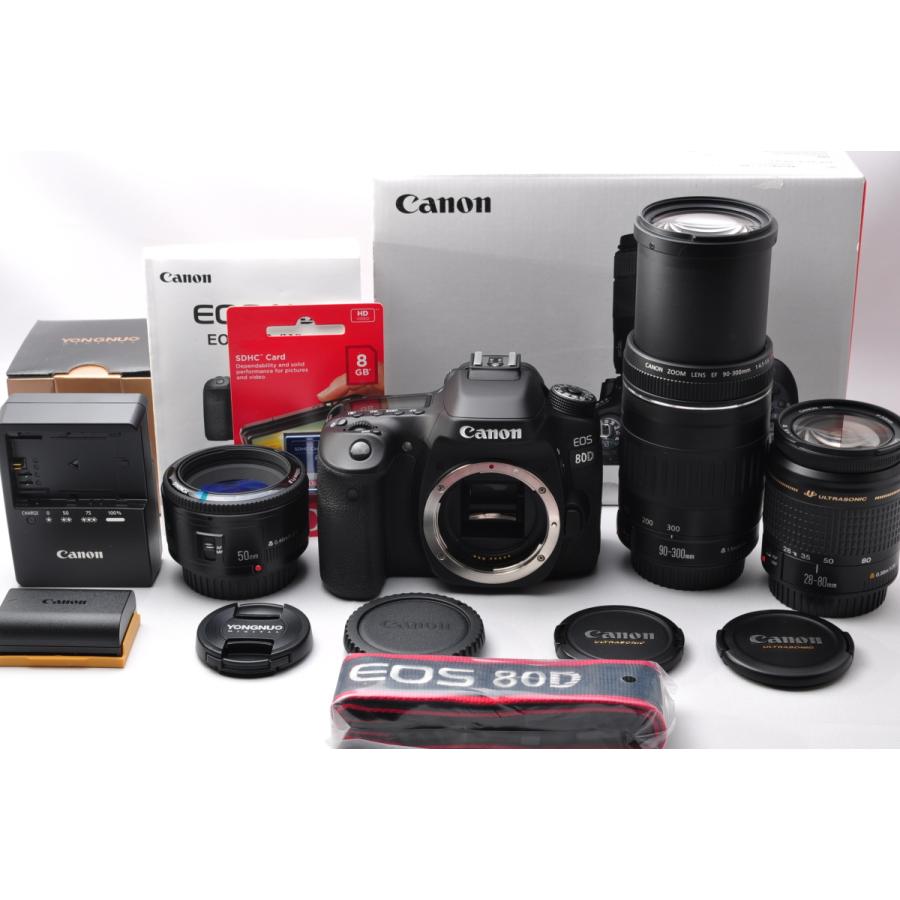 EOS 80D Canon キヤノン 超望遠トリプルレンズセット SDカード(16GB