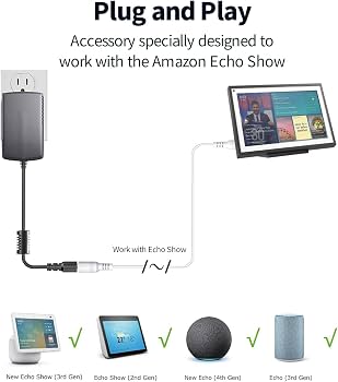 Amazon.com: Tonton 30W 10ft Echo Show Power Extension Cord Cable