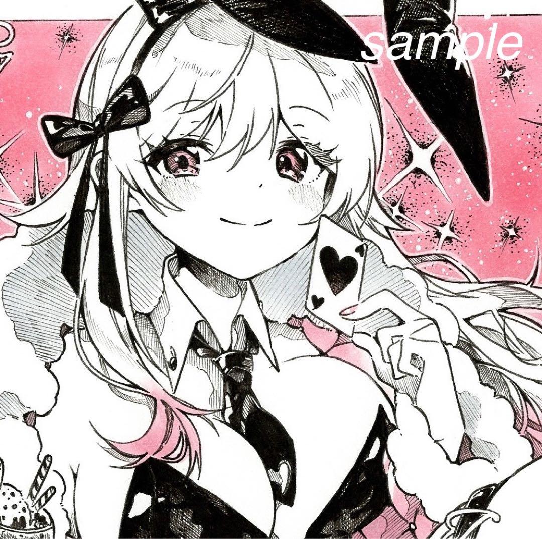 公*o様 【バニーガール】☆オリジナル手描きイラスト☆アナログイラスト☆コピック 2026年最新】バニー コピックの人気アイテム - メルカリ