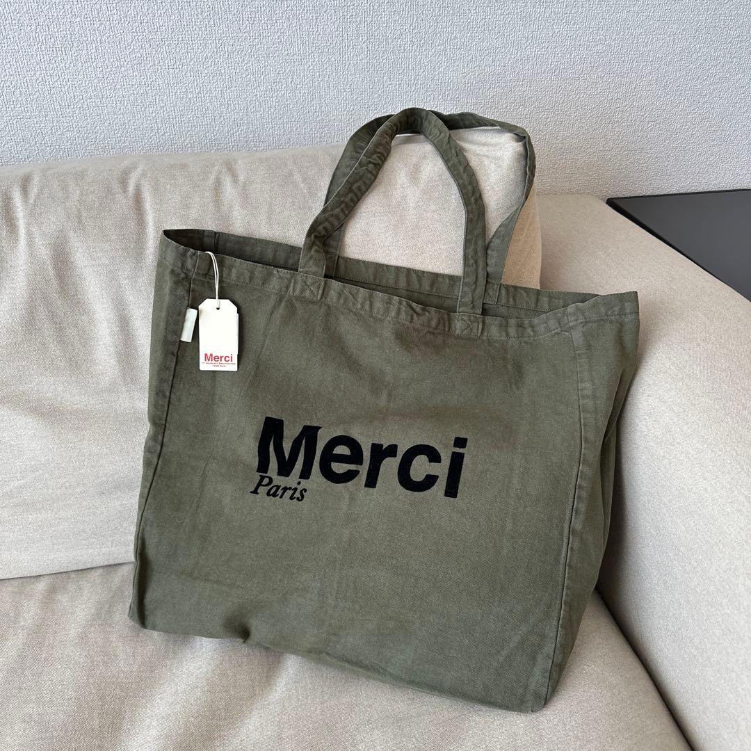 Merci Paris トートバッグ Merci | MERCI TOTE BAG / MINT & BLEU – PARISWAVE.COM