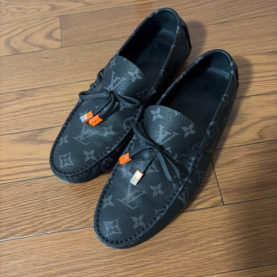 LOUIS VUITTON ブラックドライビングシューズ 中古・古着通販】LOUIS VUITTON (ルイ ヴィトン) ドライビングシューズ