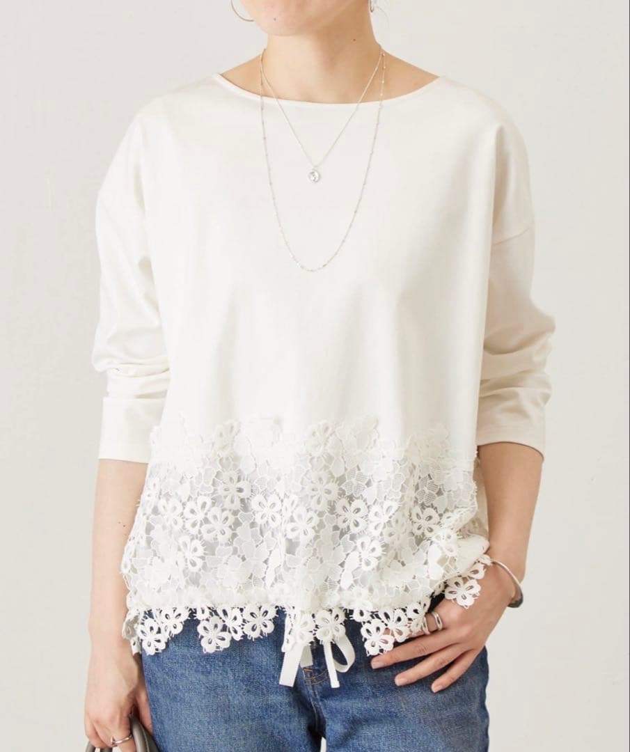 BEARDSLEY （ビアズリー） 裾レースカットソー　美品 Amazon | [BEARDSLEY] [ビアズリー] 裾レースカットソー