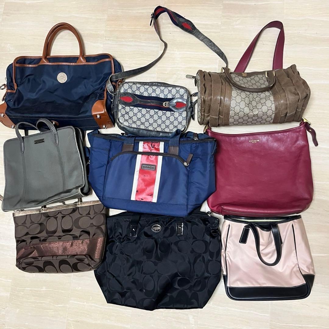美品　Coach　GUCCI　オロビアンコ　まとめ売り GUCCI Ophidia leather-trimmed striped coated-canvas clutch | NET-A