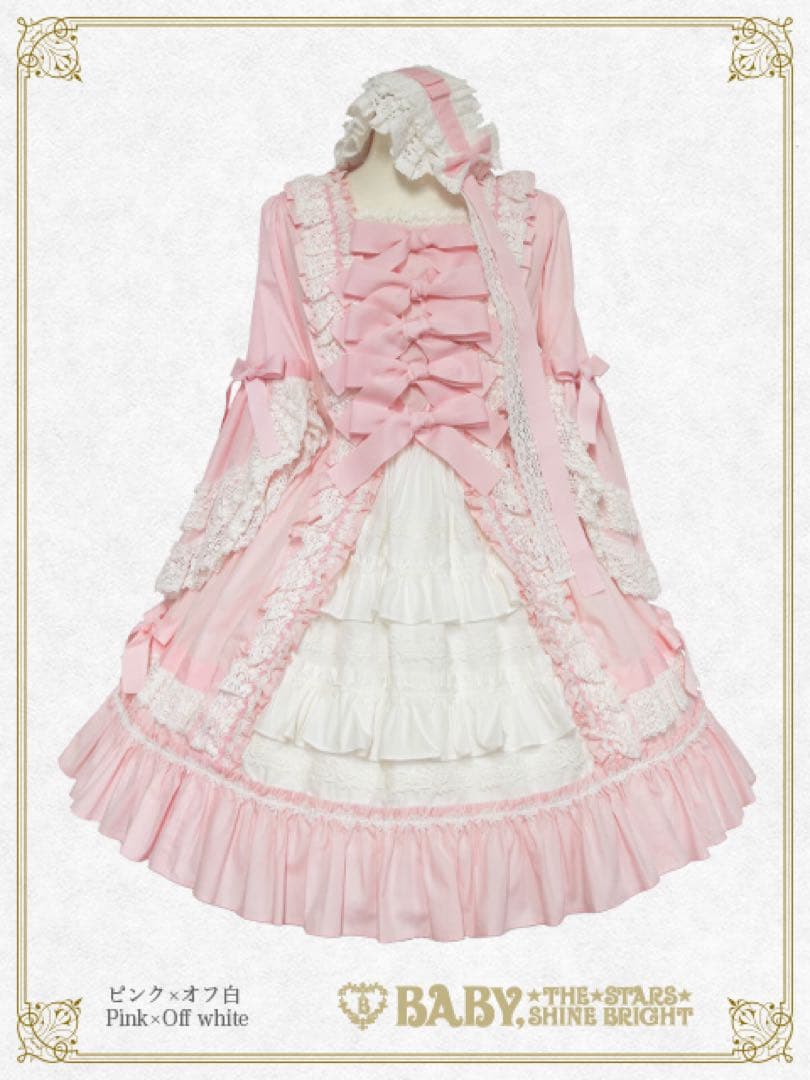 BABY♡ローブアラフランセーズピンクワンピース&ヘッドドレス ローブ・ア・ラ・フランセーズワンピース＆ヘッドドレスセット | BABY