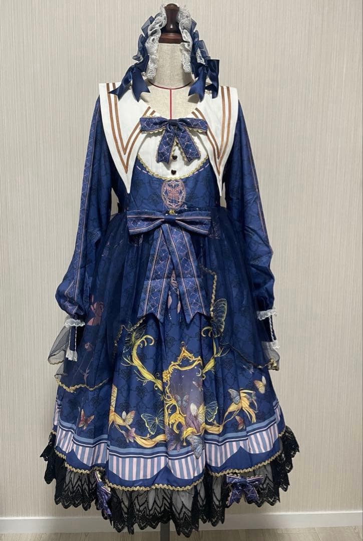 ロリータ　紺 ロリータ クラロリ スカート ブラウス ベルト セット | ChouChou